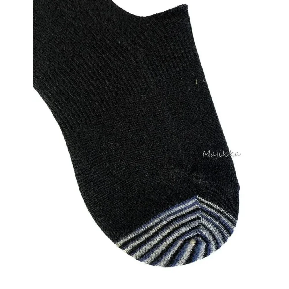 Robert Graham No Show Mens Socks Peds Non-Slip Heel Stripe Navy Cotton
